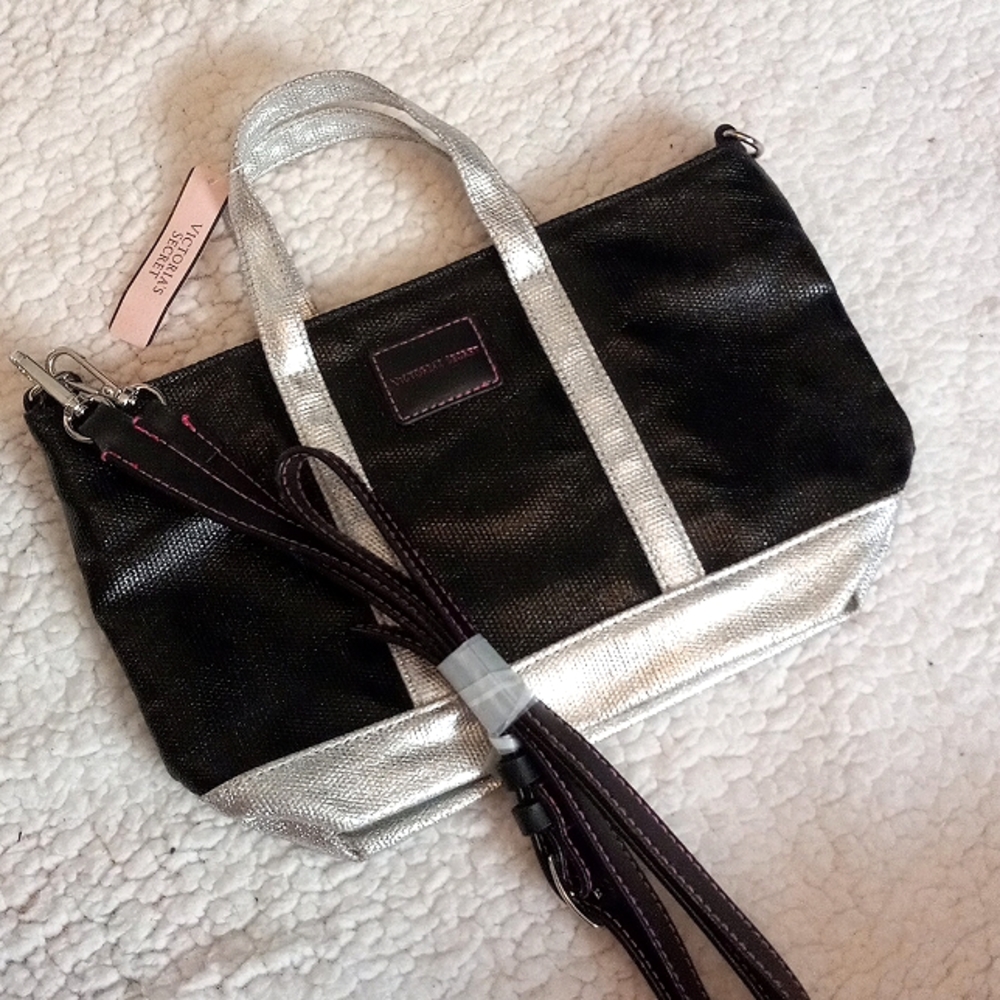 NWT Victoria's Secret Black and Silver Bag